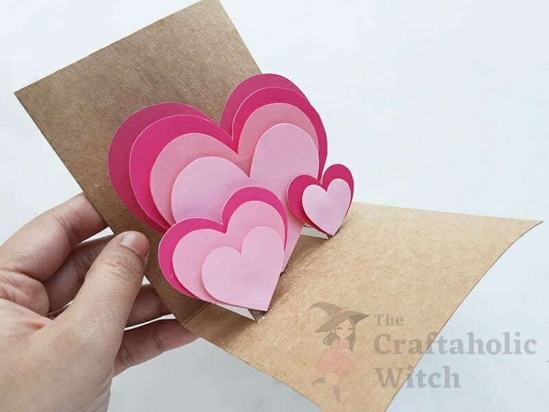 Heart Pop Up Card Steps 9 - How to Make Heart Pop Up Valentine Cards (+ Free Template)