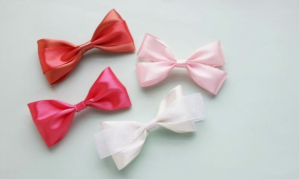 Cute Pink Ribbon Bows Small Size Satin Ribbon Bow Flower Craft Handwork Diy  Party Decoration