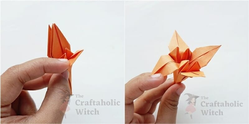 Step 9 of Making Paper Lily: Forming the Petals