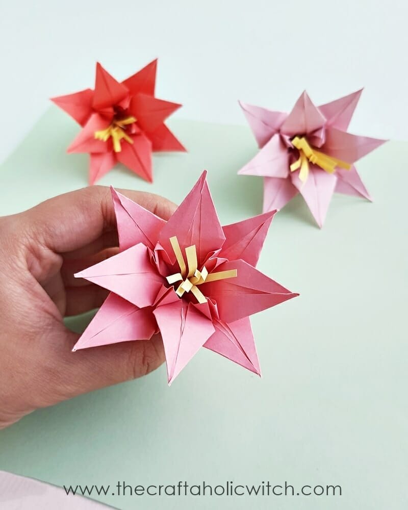 How to Make an Origami Lily (Folding Instructions + Video)