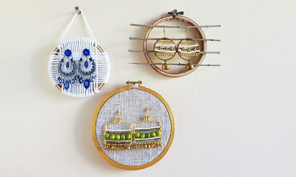 DIY Embroidery Hoop Earring Holder - Dream Green DIY