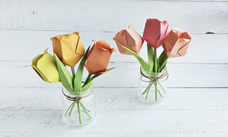 How to Make Origami Tulips (Folding Instructions + Video)