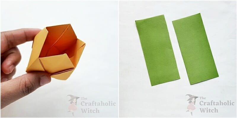 Step 8: Tulip Pattern Opening and Preparing Green Paper