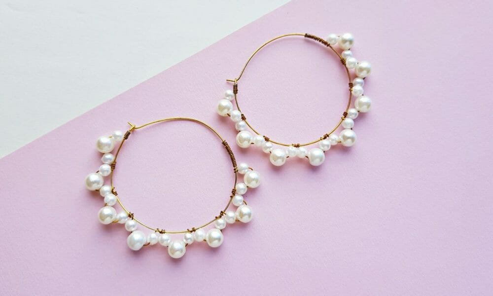 how to make hoop earrings with bead