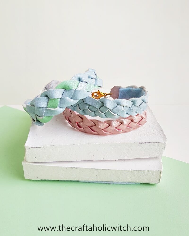 DIY EASY Braided Leather Bracelet - The Crafting Nook