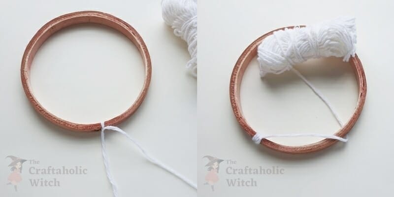 Dreamcatcher instruction step 1: The Initial Knot 