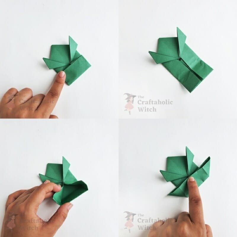 easiest paper frog step 4
