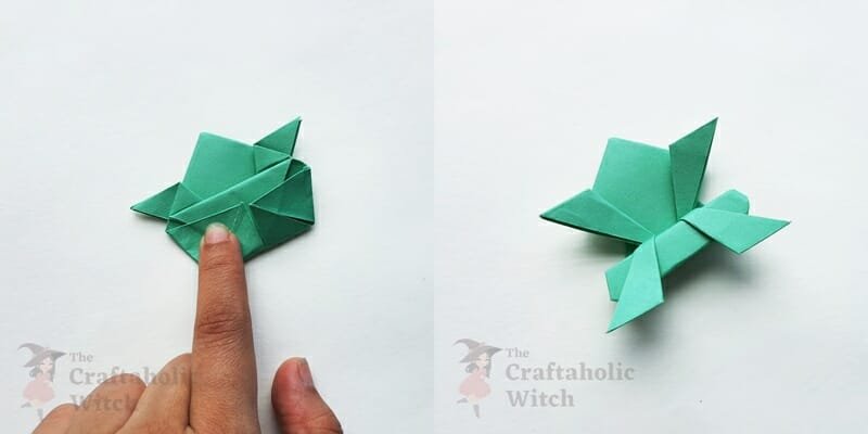 the coolest jumping origami frog - step 11
