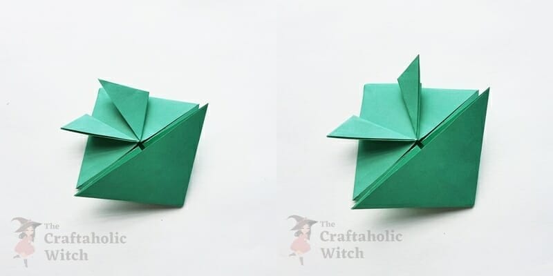 the coolest jumping origami frog - step 7