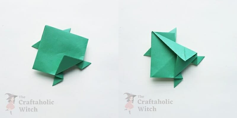 the coolest jumping origami frog - step 9