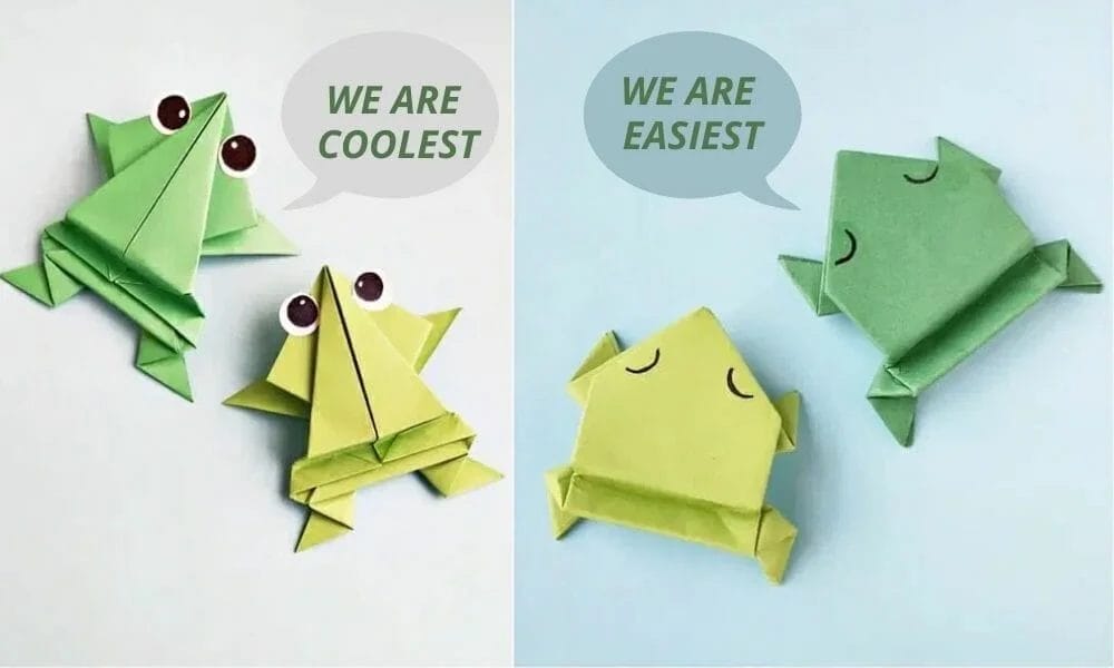 how to make origami jumping frog step by step