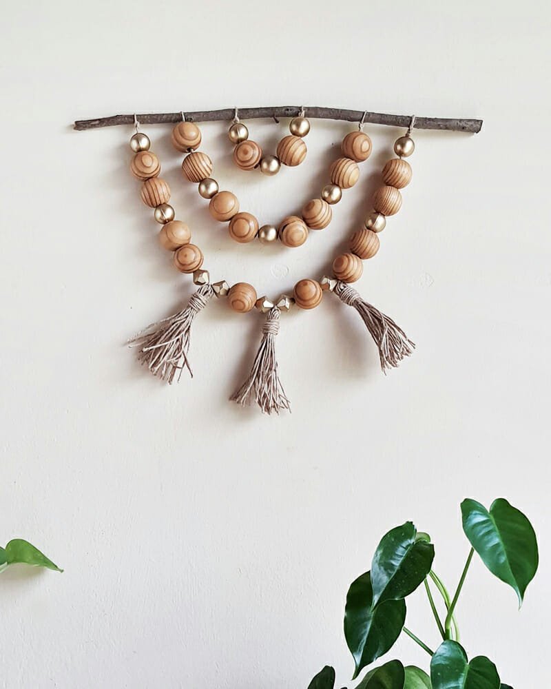 How to Make Wooden Bead Garland with Tassel (Step by Step)