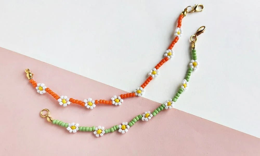 How to Make Flower Bead Bracelet (Daisy Chain Bracelet), Seed Beads For  Bracelets 