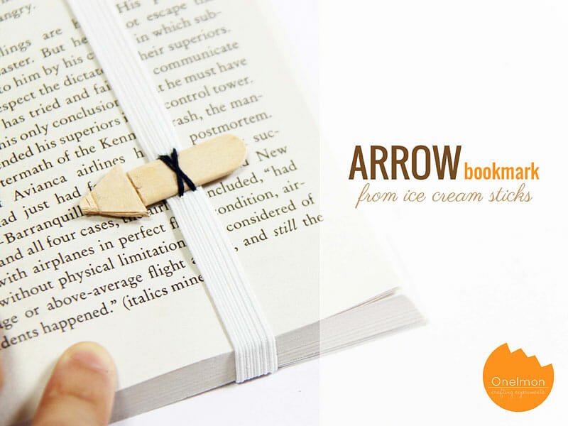 ice cream stick arrow bookmark - 23 Easy and Creative DIY Bookmarks with Complete Tutorial