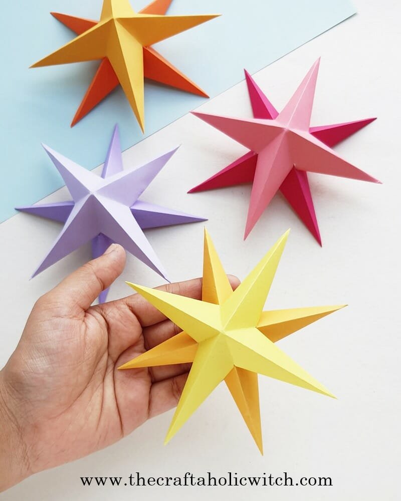 how to make paper stars 3d