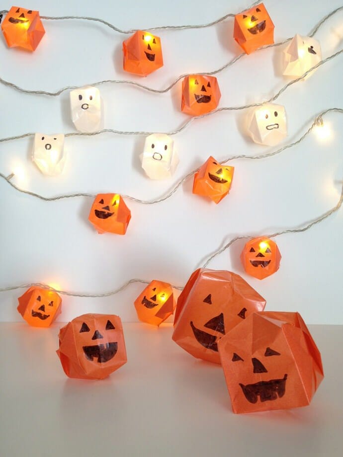0 origami pumpkin wall 1 - 16 Spooky Halloween Origami Projects with Complete Tutorials