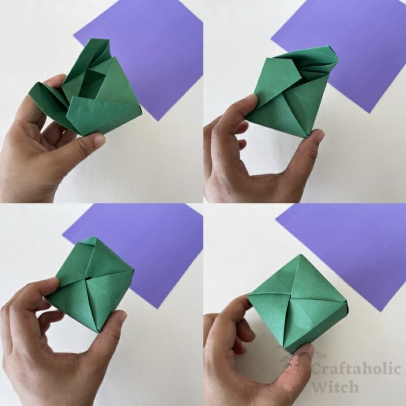 Origami Spiral Closure Box  step 5