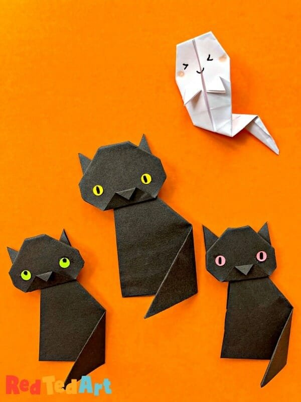 origami cat for halloween 1 - 16 Spooky Halloween Origami Projects with Complete Tutorials