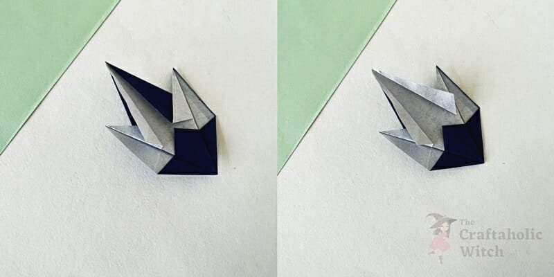 origami snowflake instruction step 10