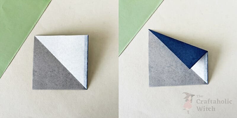 origami snowflake instruction step 2