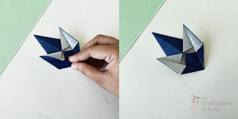 origami snowflake instruction step 7