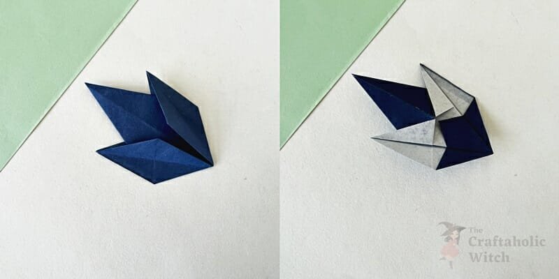 origami snowflake instruction step 9