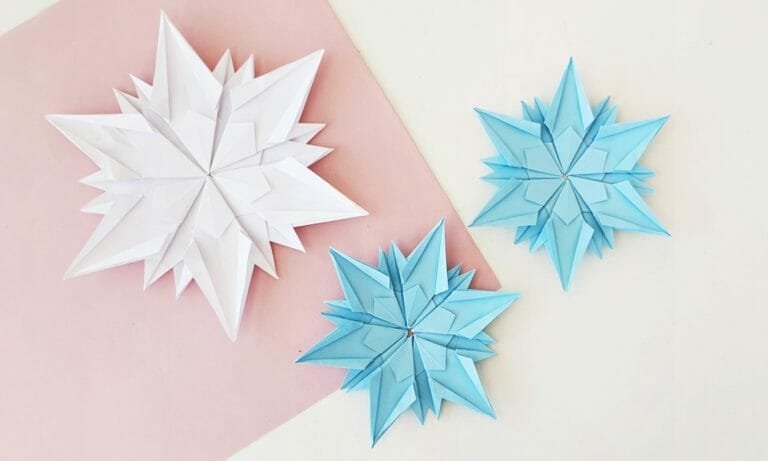 How to Fold an Origami Snowflake (Easy Instructions + Video)