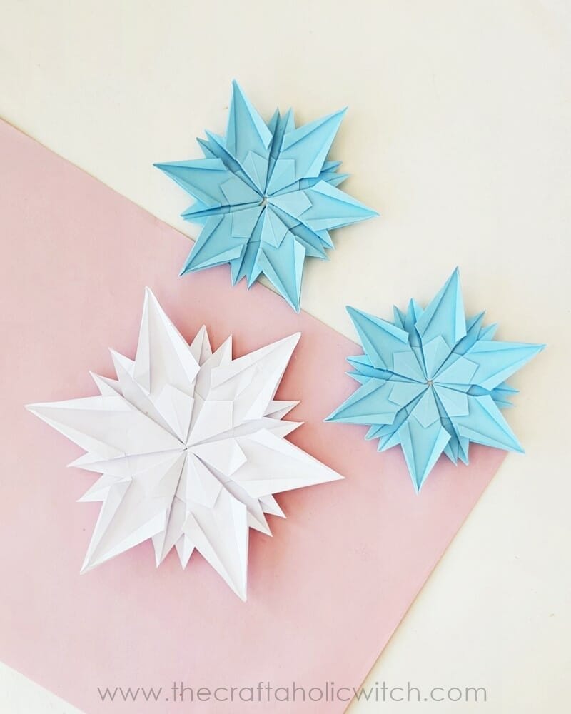 how to fold origami snowflake