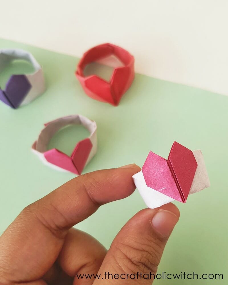 how to make paper heart ring