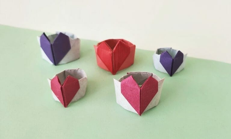 How to Make Paper Heart Ring (Folding Instruction + Video)