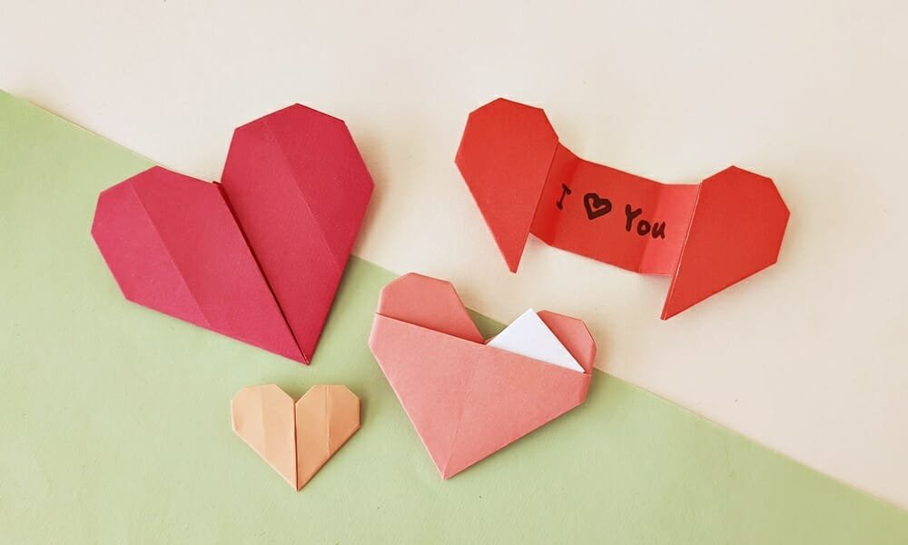 3 Ways of Making Origami Hearts (Folding Instruction +Video)