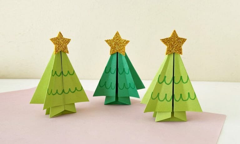 How to Make Origami Christmas Trees (Instructions + Video)
