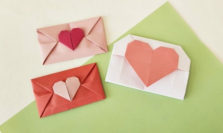 2 Ways to Make an Origami Heart Envelope (Instruction + Video)