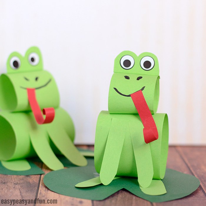 Paper Frog Craft for Kids to Make - 17 Best DIY Construction Paper Crafts With Full Tutorials