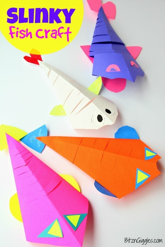 Slinky Fish Craft for Kids post - 17 Best DIY Construction Paper Crafts With Full Tutorials