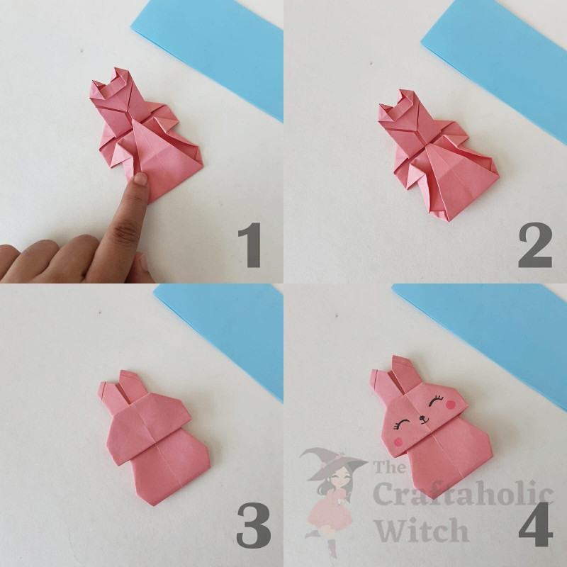 Step 9: Completing the Origami Bunny Flat Pattern