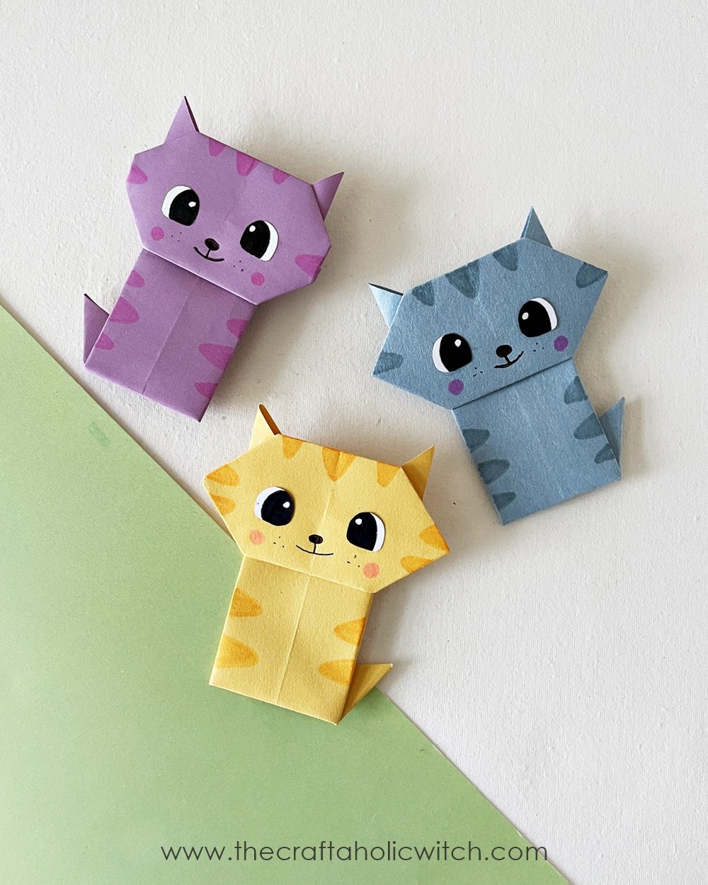 The single-sheet origami cat