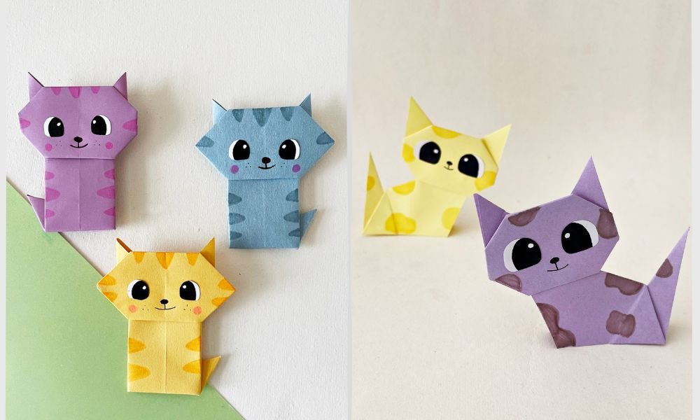 2 Easy Ways to Fold Cute Origami Cats (+ Video Tutorial) | The ...