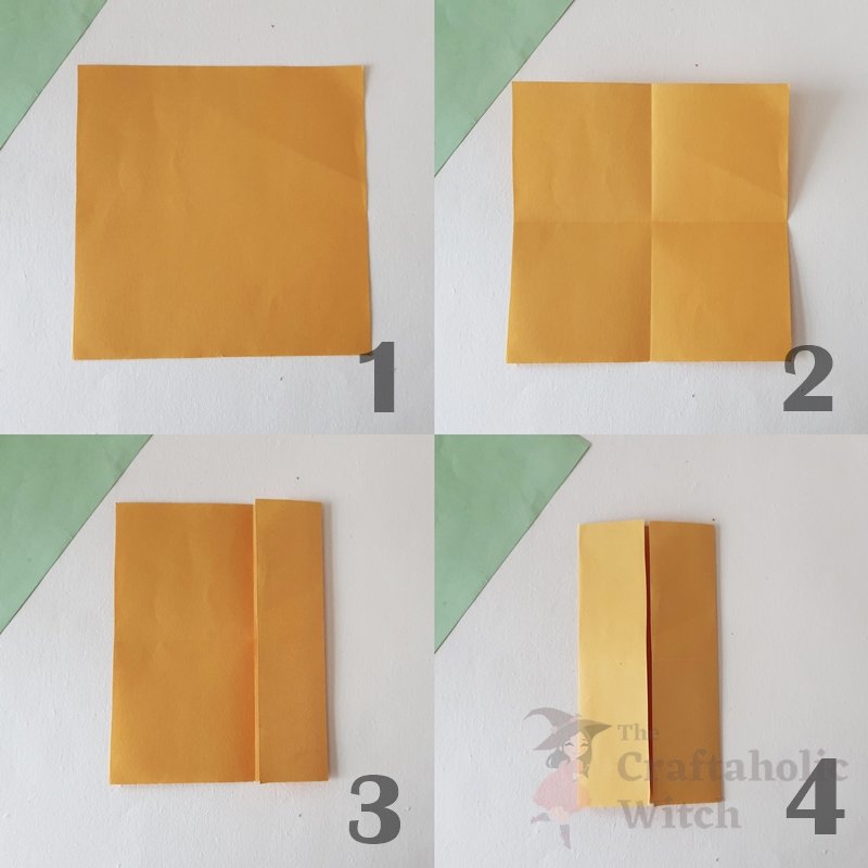 Single sheet origami cat step 1
